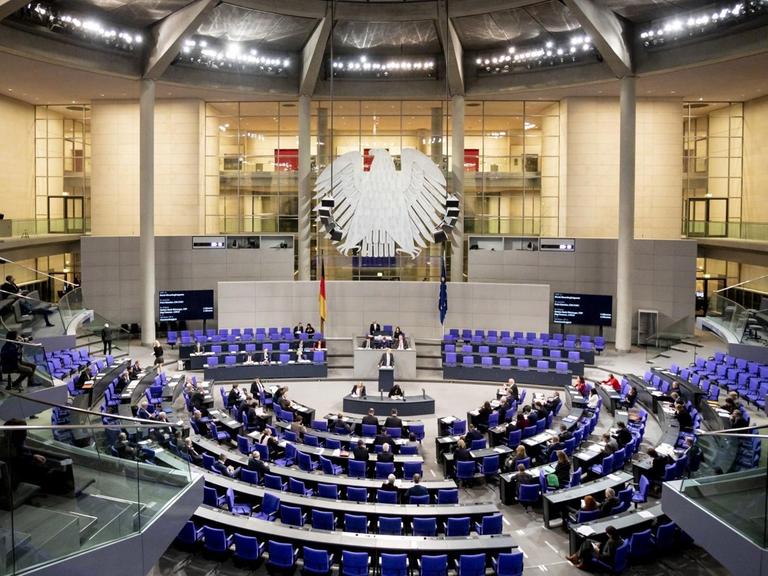 Der Plenarsaal des Deutschen Bundestages.