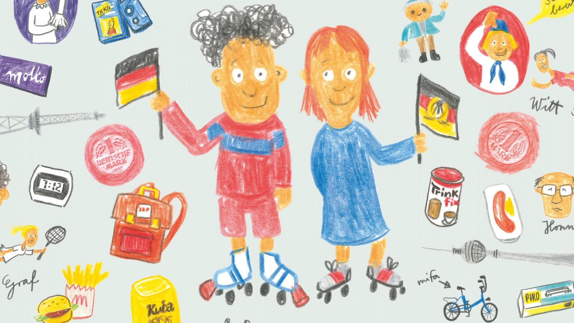 Ausschnitt aus dem Buchcover zu "Hübendrüben: Als deine Eltern noch klein und Deutschland noch zwei waren"