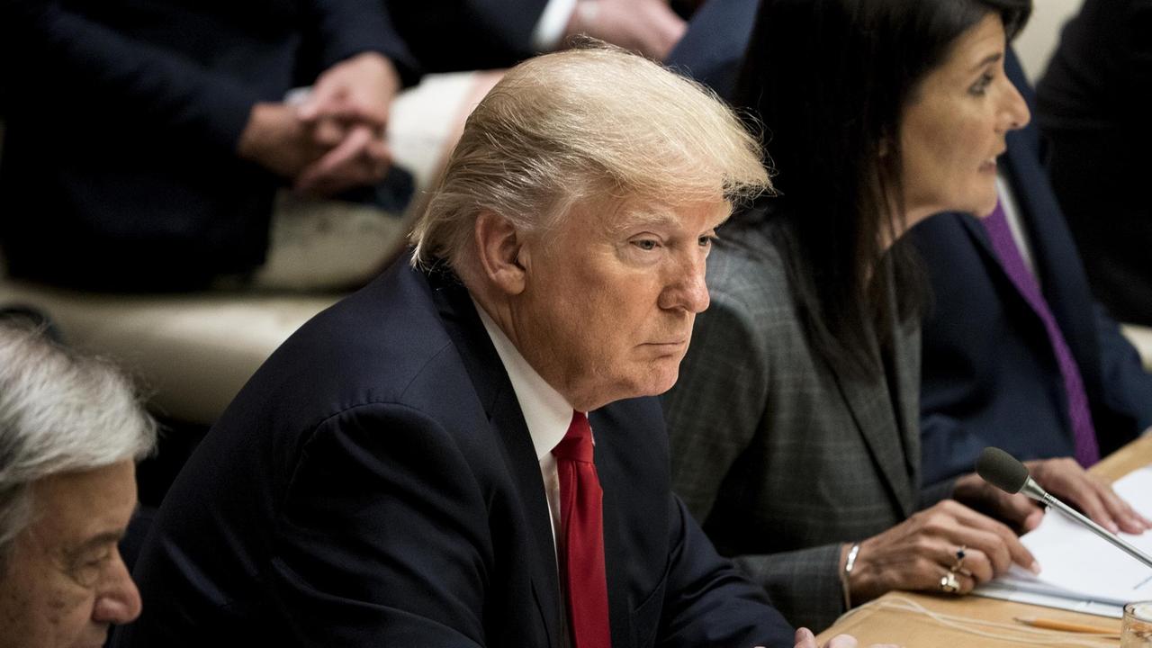 US-Präsident Trump während eines Treffens in New York, auf dem eine Reform der UNO besprochen wurde. US-Präsident Trump während eines Treffens in New York, auf dem eine Reform der UNO besprochen wurde.