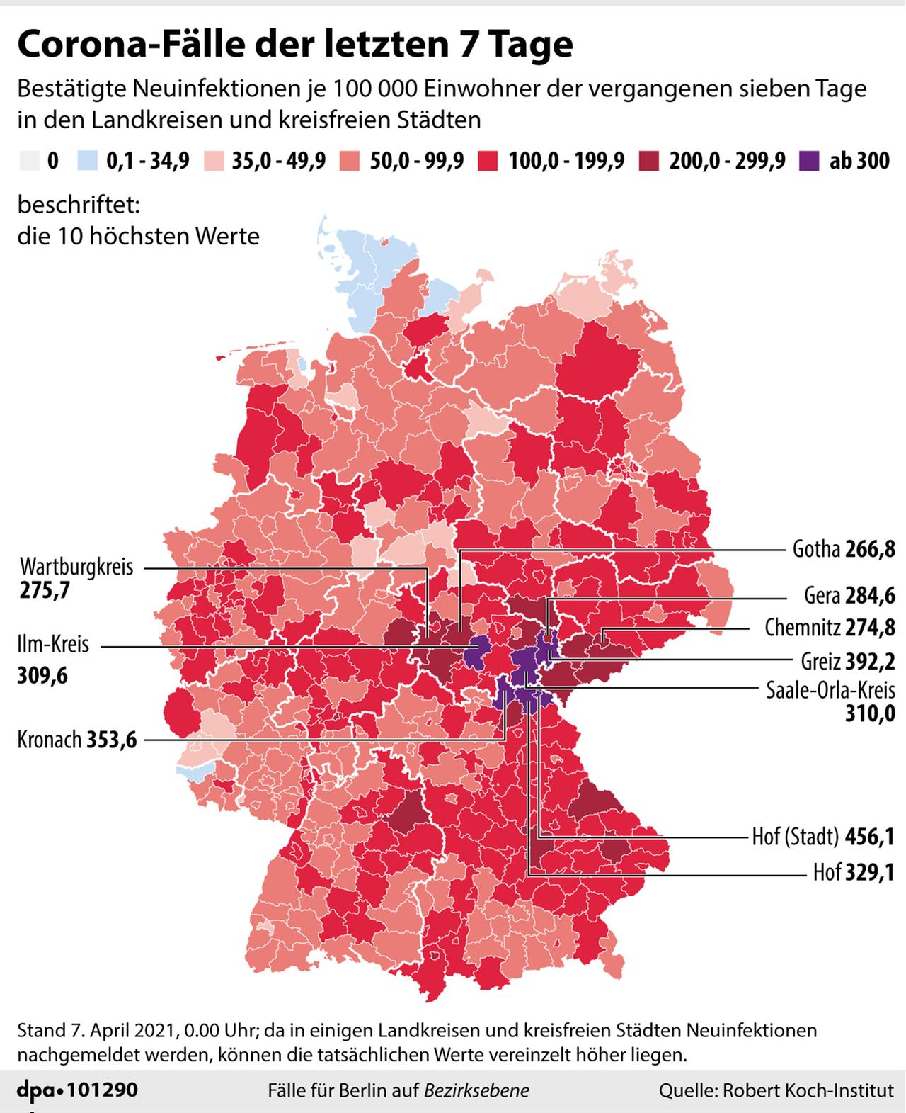 Corona-Fälle der letzten 7 Tage Corona-Fälle der letzten 7 Tage