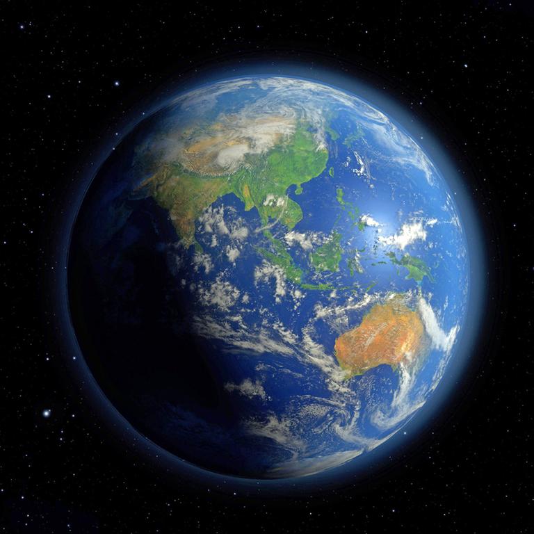 Die Oberfläche der Erde ist zu etwa zwei Dritteln mit Wasser bedeckt.