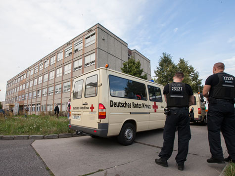 Ankunft der Flüchtlinge in Berlin-Hellersdorf