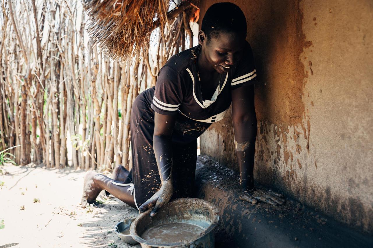 Marca Akobo, Nuer aus Südsudan, im Flüchtlingslager in Uganda, September 2017 Marca Akobo, Nuer aus Südsudan, im Flüchtlingslager in Uganda, September 2017