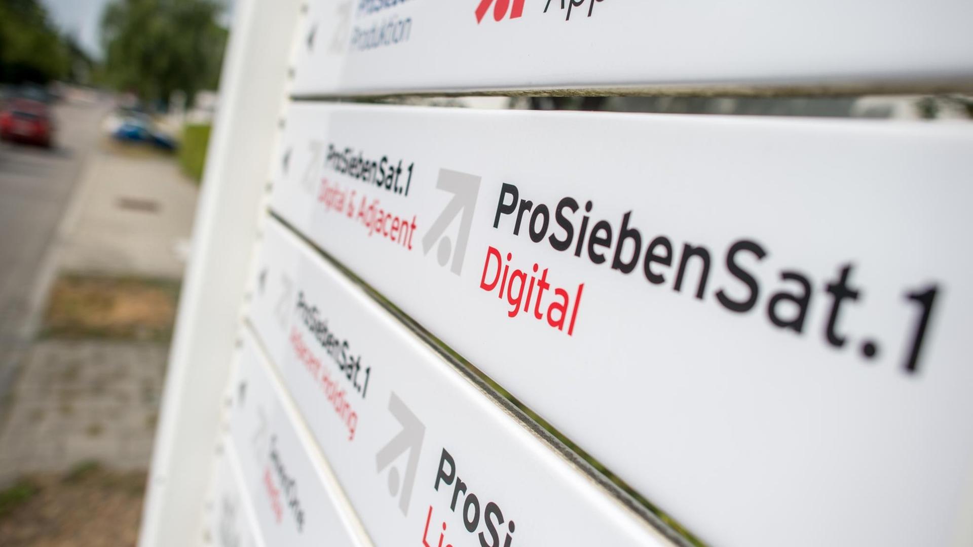 Logo und Schriftzug der "ProSiebenSat.1 Media SE" Logo und Schriftzug der "ProSiebenSat.1 Media SE"