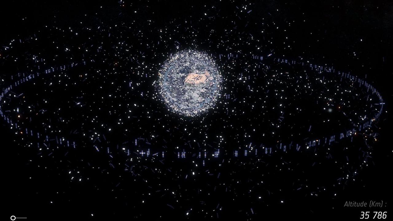 Die Erde wird von rund 2000 funktionstüchtigen Satelliten umkreist – und jeder Menge Weltraummüll Die Erde wird von rund 2000 funktionstüchtigen Satelliten umkreist – und jeder Menge Weltraummüll