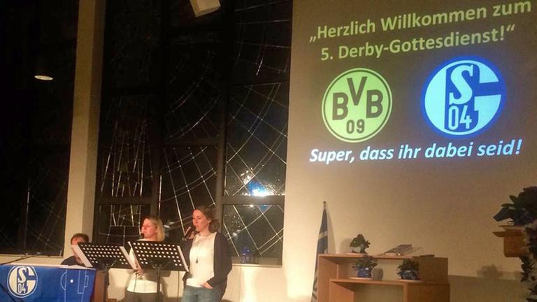 Beim Derby-Gottesdienst im Stadtteil Gelsenkirchen Hors. Beim Derby-Gottesdienst im Stadtteil Gelsenkirchen Hors.