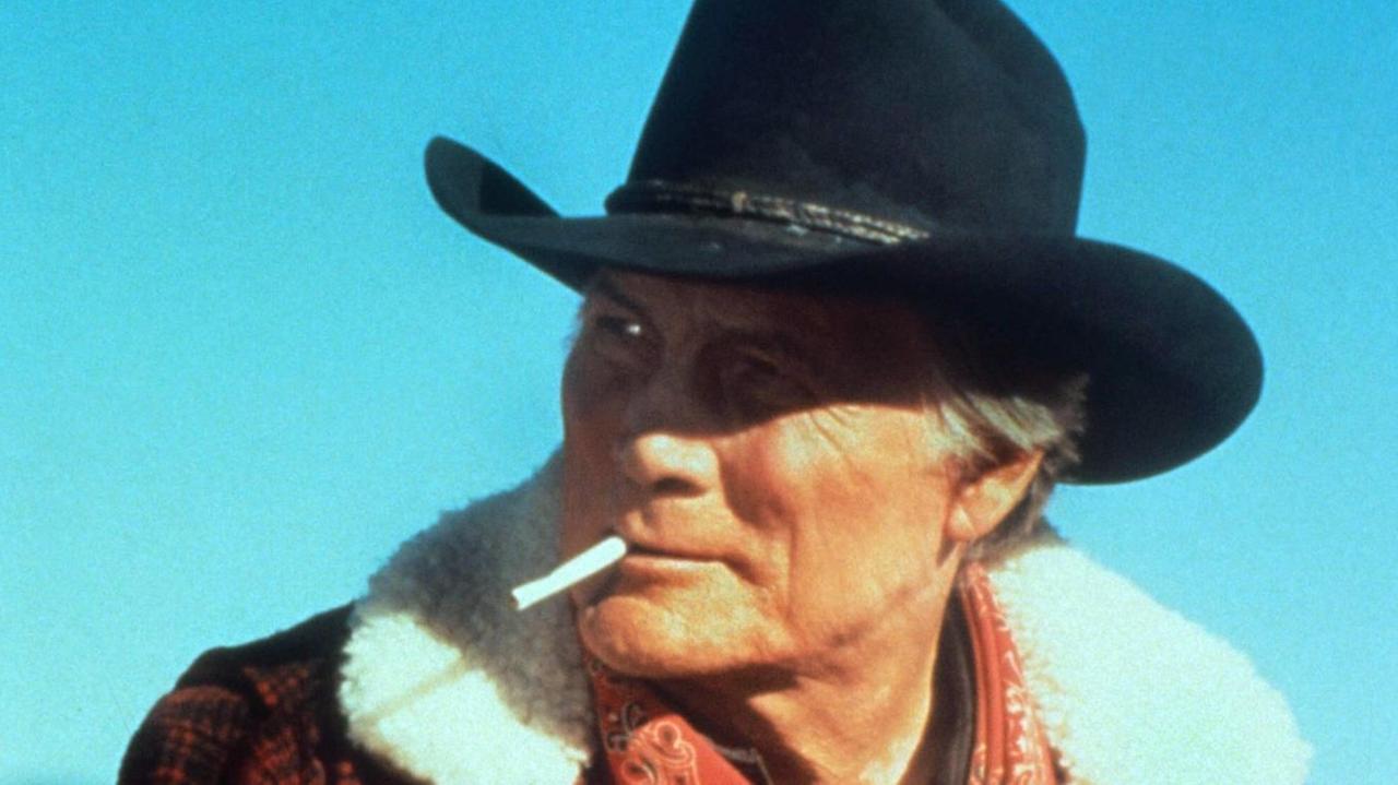 Der US-amerikanische Schauspieler Jack Palance als alter Cowboy.