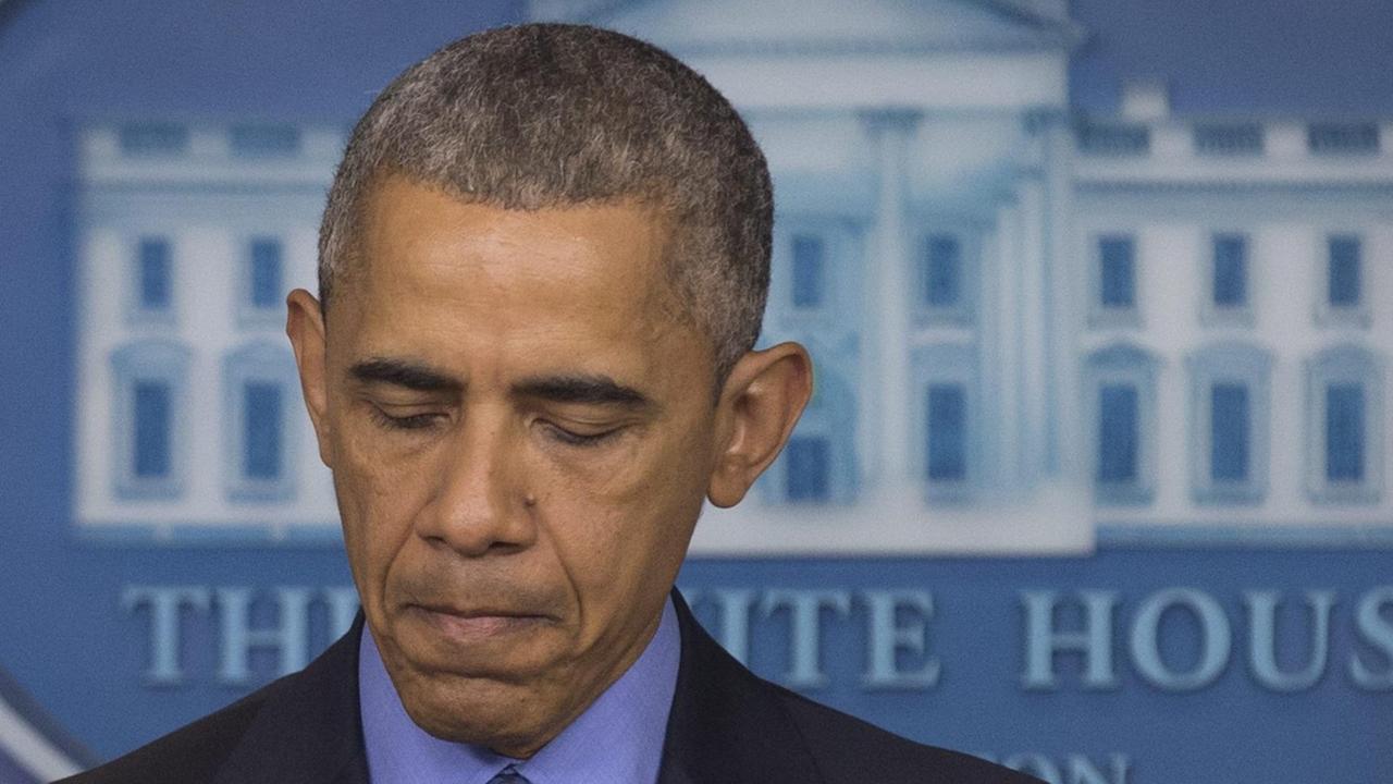 US-Präsident Barack Obama nach dem Attentat von Charleston bei einer Pressekonferenz US-Präsident Barack Obama nach dem Attentat von Charleston bei einer Pressekonferenz