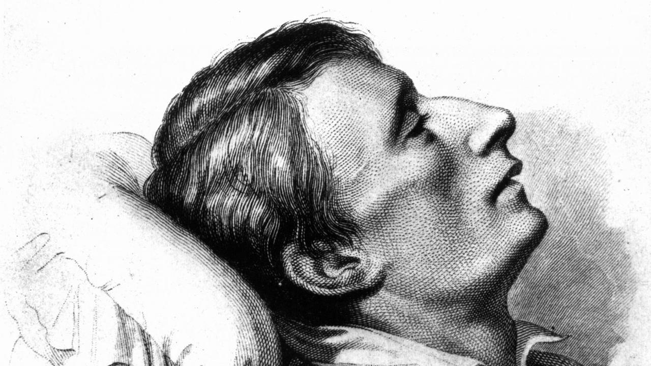 Der schwermütig-romantische italienische Dichter ("Gedanken aus dem Zibaldone") in einer zeitgenössischen Darstellung. Er wurde am 29. Juni 1798 in Recanati geboren und ist am 14. Juni 1837 in Neapel gestorben.