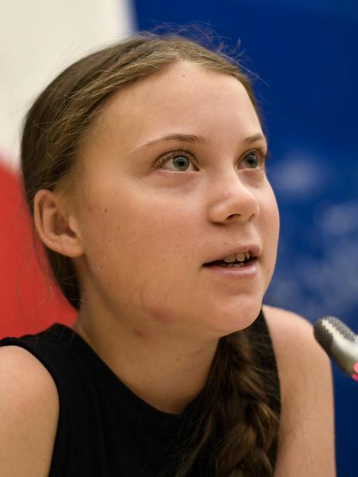 Die schwedische Klima-Aktivistin Greta Thunberg spricht vor der Nationalversammlung in Paris