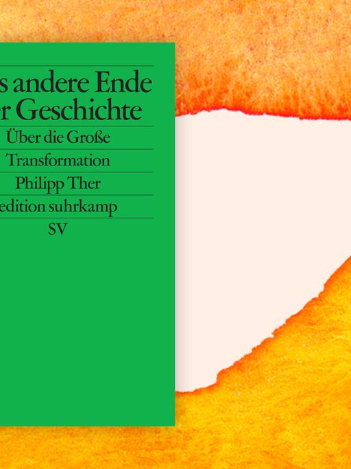 Cover Philipp Ther: "Das andere Ende der Geschichte" vor Aquarell-Hintergrund