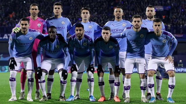 Das Team von Manchester City vor dem Spiel gegen Dinamo Zagreb in der Champions League im Dezember 2019.