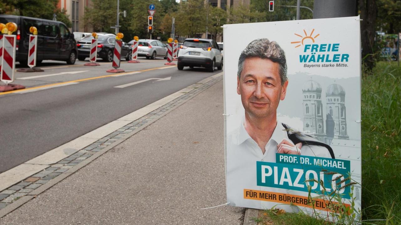 Wahlkampfplakat mit Michael Piazolo von den Freien Wählern