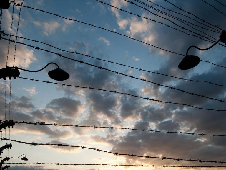 Stacheldraht am früheren Konzentrationslager Auschwitz