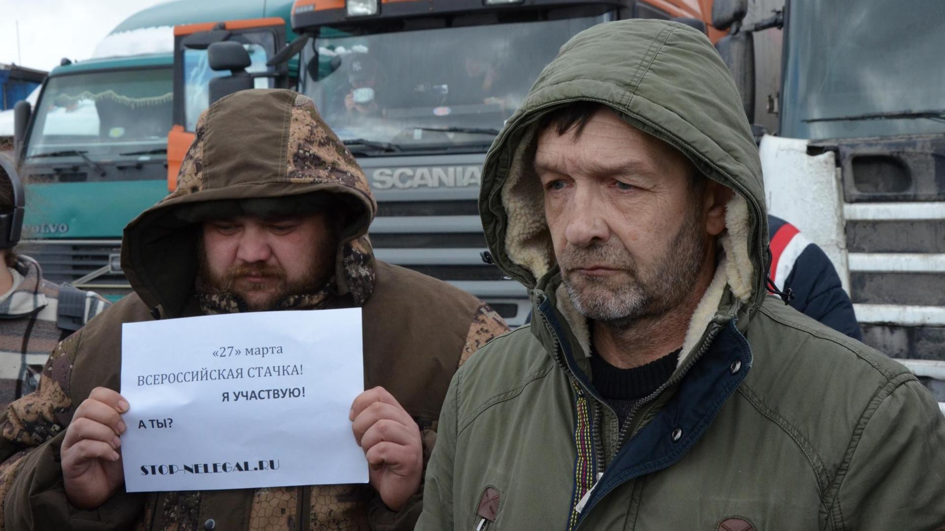 Streik der Lkw-Fahrer in Russland