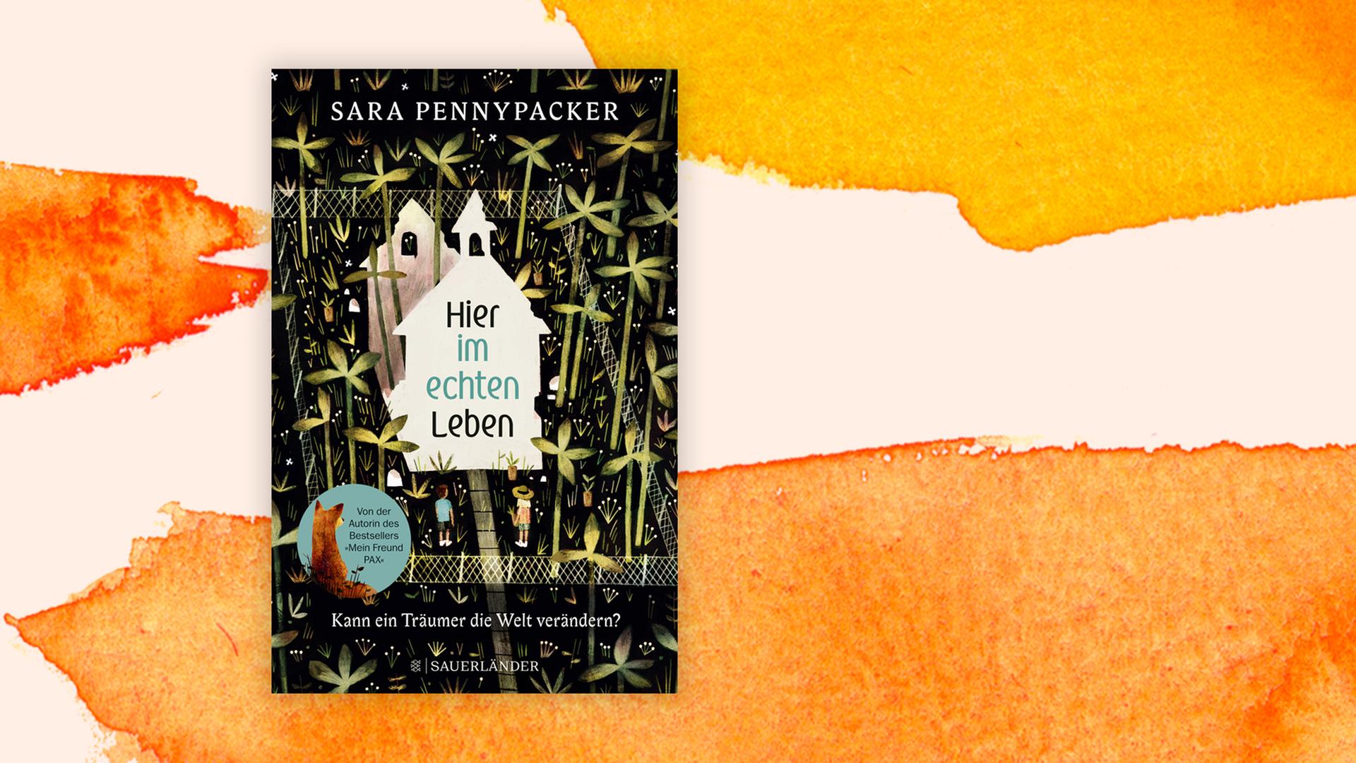 Das Buchcover "Hier im echten Leben" von Sara Pennypacker ist vor einem grafischen Hintergrund zu sehen. Das Buchcover "Hier im echten Leben" von Sara Pennypacker ist vor einem grafischen Hintergrund zu sehen.