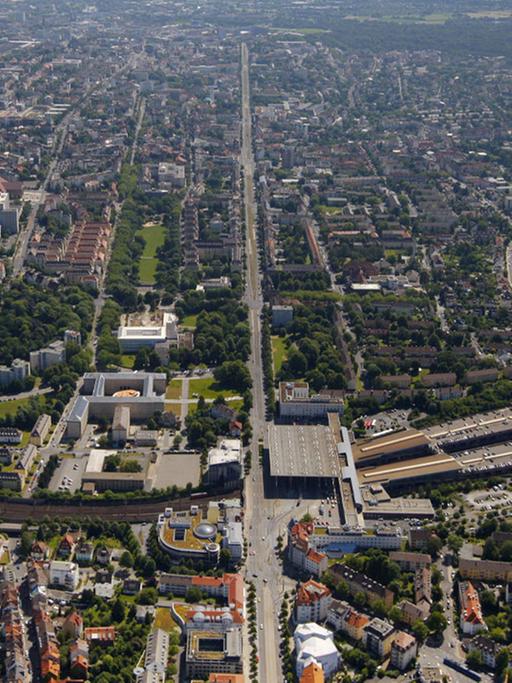 Luftaufnahme der Documenta-Stadt Kassel
