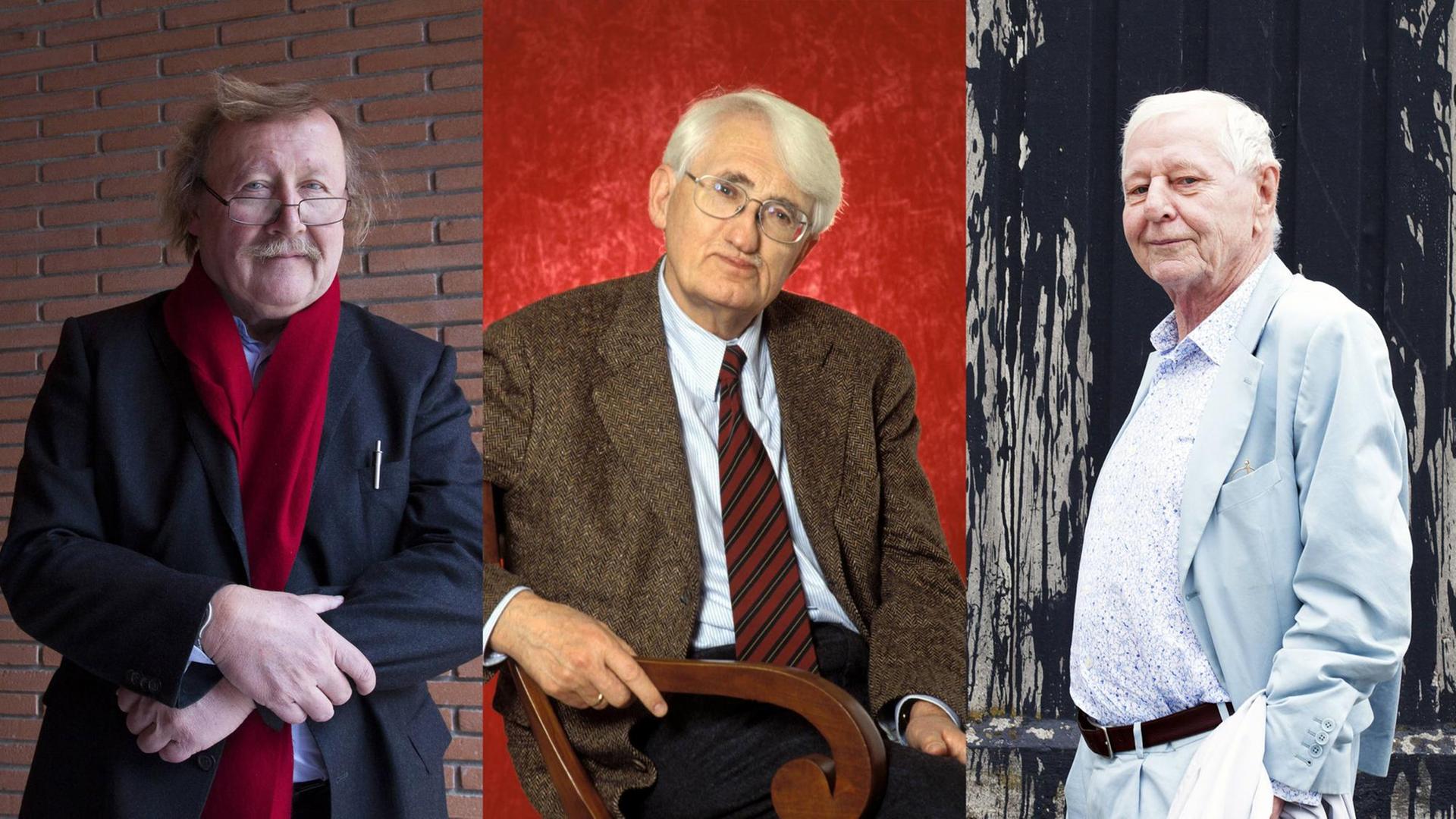 Porträts von Peter Sloterdijk, Jürgen Habermas. Hans Magnus Enzensberger.