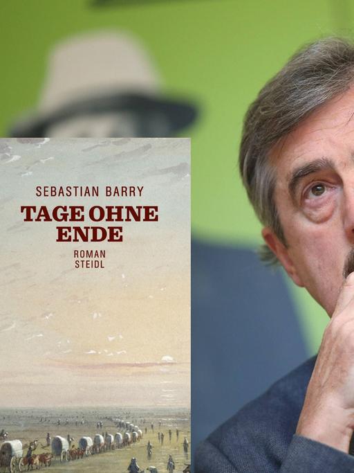 Buchcover links: Sebastian Barry: „Ein langer, langer Weg“, Buchcover rechts: Sebastian Barry: „Tage ohne Ende“