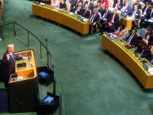 US-Präsident Donald Trump während seiner Rede vor der Vollversammlung der Vereinten Nationen