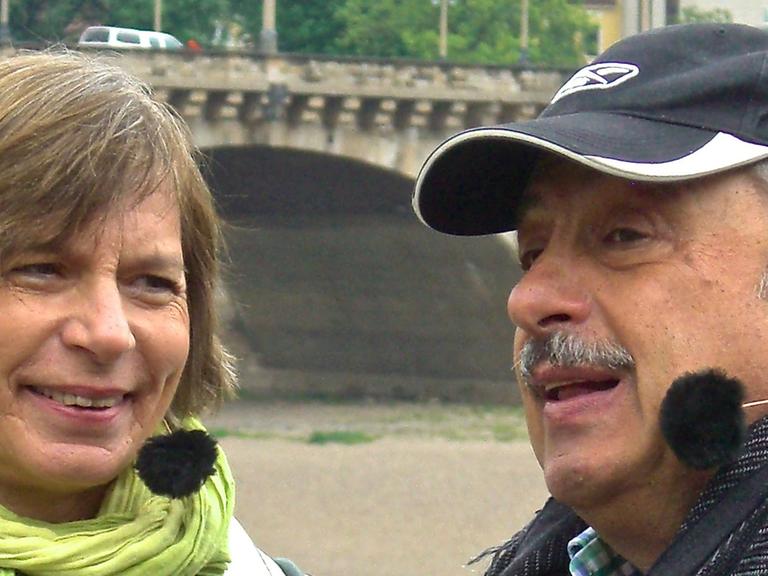 Deutschlandrundfahrt am 22.06.2014 – Spaziergang mit Wolfgang Stumph in Dresden.