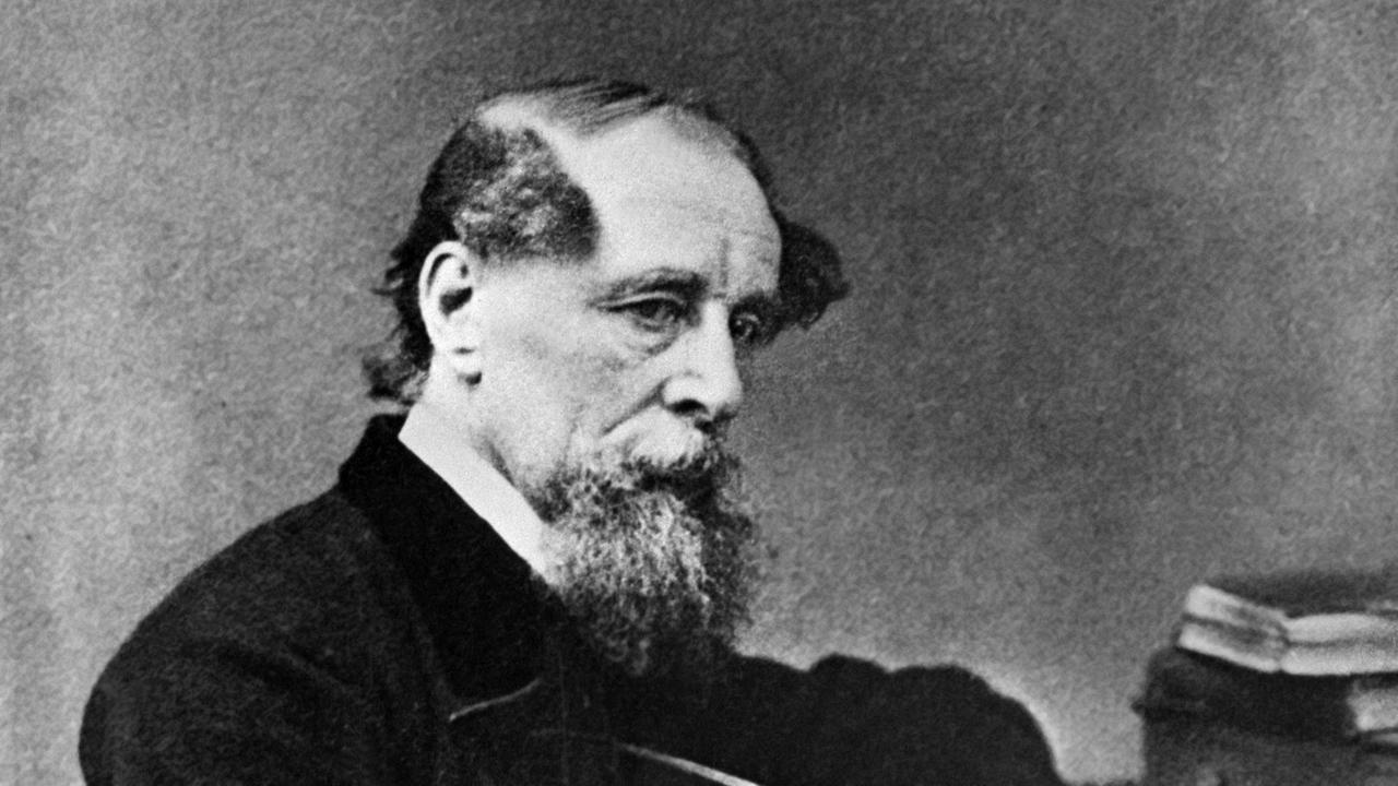 Ein schwarz-weiß Porträt des Schriftstellers Charles Dickens (1812-1870).