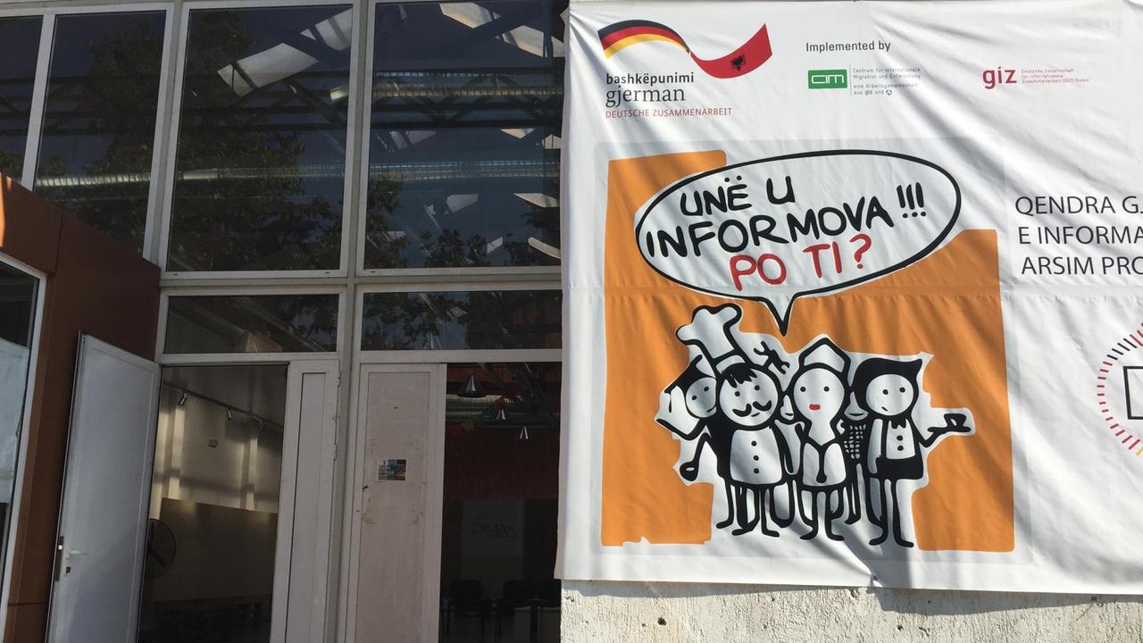 Das Migrationsberatungszentrum in Albaniens Hauptstadt Tirana. Das Migrationsberatungszentrum in Albaniens Hauptstadt Tirana.