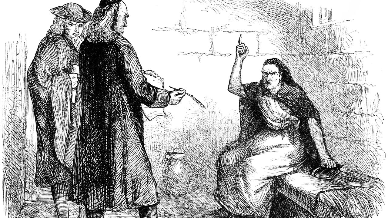 Die historische Zeichnung zeigt Martha Corey. Sie wurde 1692 in den Hexenprozessen von Salem als Hexe angeklagt und hingerichtet. Die historische Zeichnung zeigt Martha Corey. Sie wurde 1692 in den Hexenprozessen von Salem als Hexe angeklagt und hingerichtet.