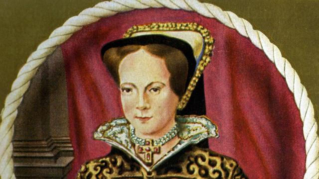 Die englische Königin Maria I. (1516 - 1558) in einer Miniatur von Antonis Mor. Sie regierte drei Jahre, vom 19. Juli 1553 bis zu ihrem Tod.