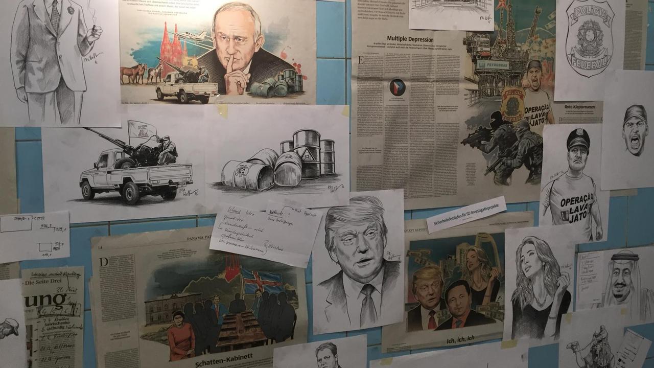 Die Illustrationen zur Veranschaulichung der Panama Papers - erschienen in der Süddeutschen Zeitung - sind in einer Ausstellung in Flensburg zu sehen. Die Illustrationen zur Veranschaulichung der Panama Papers - erschienen in der Süddeutschen Zeitung - sind in einer Ausstellung in Flensburg zu sehen.