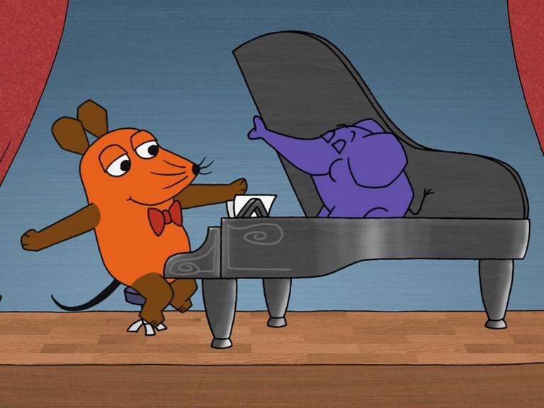 Die Maus spielt Klavier.