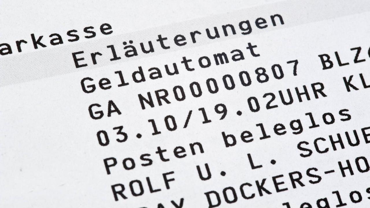 Ein Kontoauszug - nicht für jeden selbstverständlich Ein Kontoauszug - nicht für jeden selbstverständlich