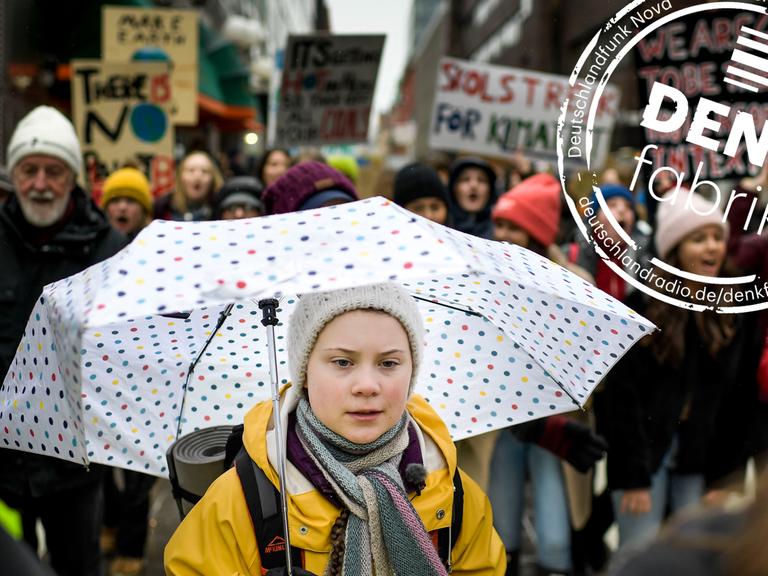 Die schwedische Schülerin Greta Thunberg bei den von ihr initiierten Fridays-for-Future-Klimaschutzprotesten in Stockholm
