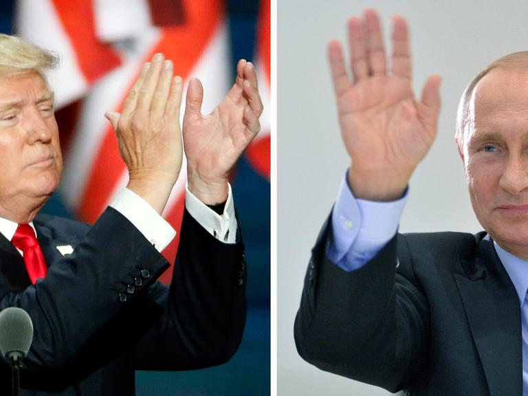 US-Präsidentschaftskandidat Donald Trump (links) und der russische Präsident Wladimir Putin