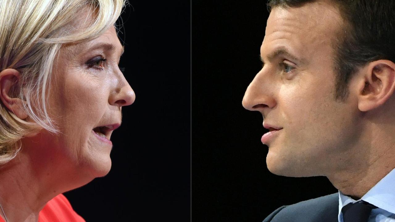 Marine Le Pen und Emmanuel Macron (Bildmontage)