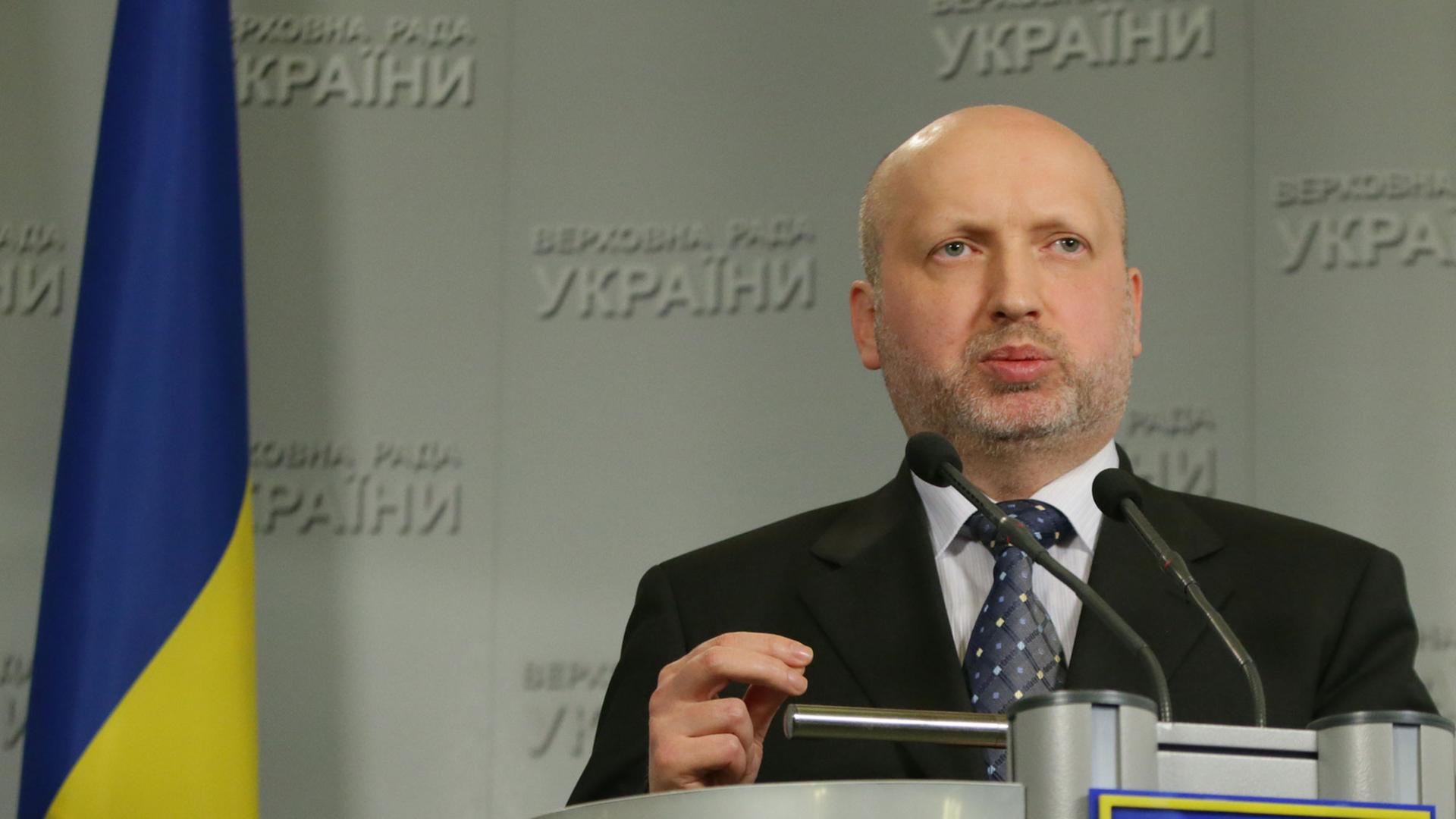 Der ukrainische Interimspräsident Alexander Turtschinow. Der ukrainische Interimspräsident Alexander Turtschinow.