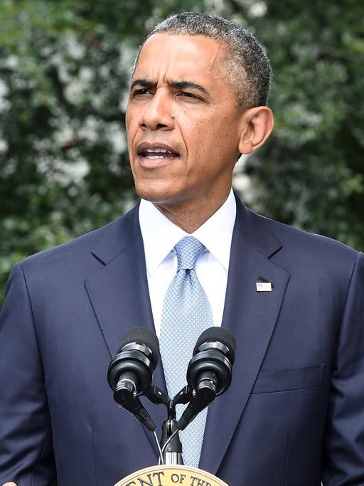 US-Präsident Barack Obama im Garten des Weißen Hauses in Washington
