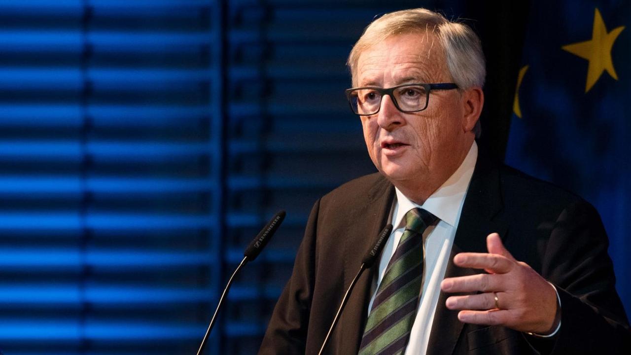 EU-Kommissionspräsident Juncker am Rednerpult.