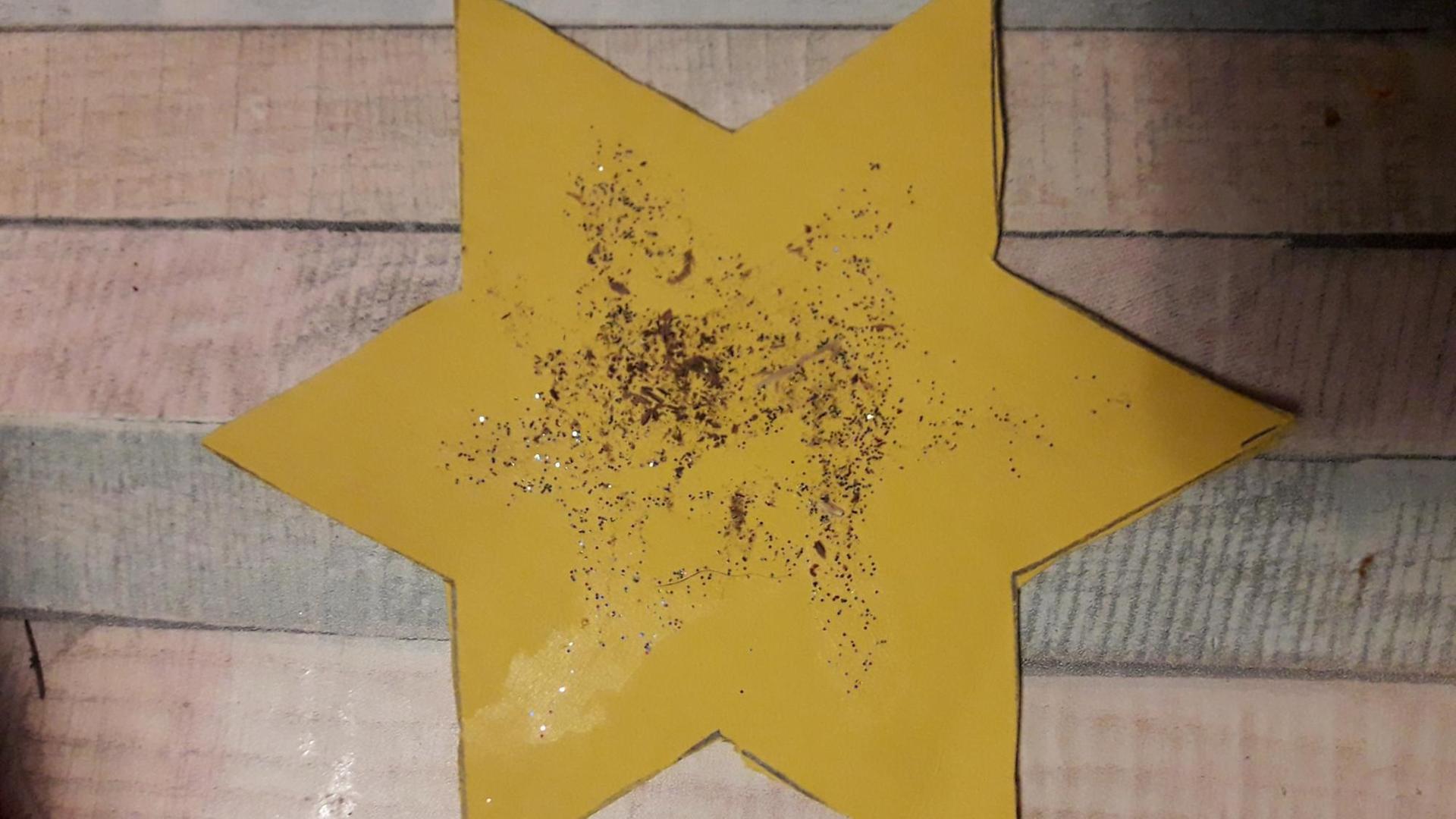 Ein Weihnachtsstern aus dem Kindergarten - aber auch das Symbol, mit dem jüdische Menschen in der NS-Zeit stigmatisiert wurden Ein Weihnachtsstern aus dem Kindergarten - aber auch das Symbol, mit dem jüdische Menschen in der NS-Zeit stigmatisiert wurden