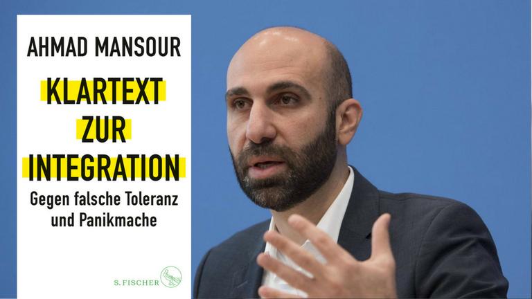 Hintergrundbild: Ahmad Mansour, Psychologe und Programmdirektor der European Foundation for Democracy. Vordergrund: Buchcover Hintergrundbild: Ahmad Mansour, Psychologe und Programmdirektor der European Foundation for Democracy. Vordergrund: Buchcover
