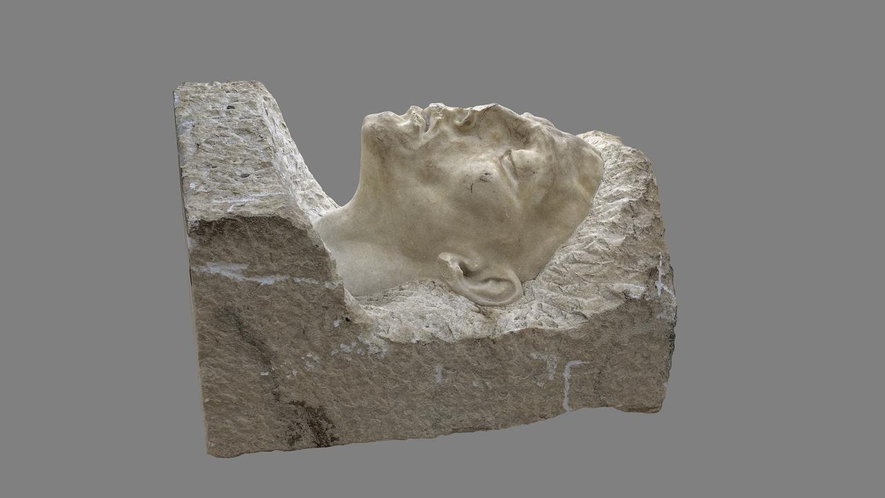 Überlebensgroßer Porträt-Kopf von Arno Breker: Noch nicht identifizierte Plastik, Marmor, 86 x 57 x 52 cm Überlebensgroßer Porträt-Kopf von Arno Breker: Noch nicht identifizierte Plastik, Marmor, 86 x 57 x 52 cm