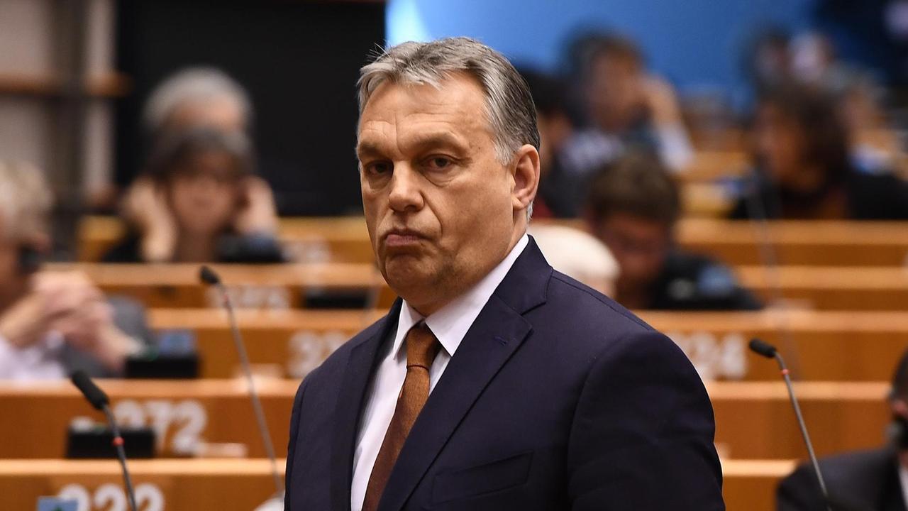 Ungarns Premierminister Viktor Orban im EU-Parlament Ungarns Premierminister Viktor Orban im EU-Parlament