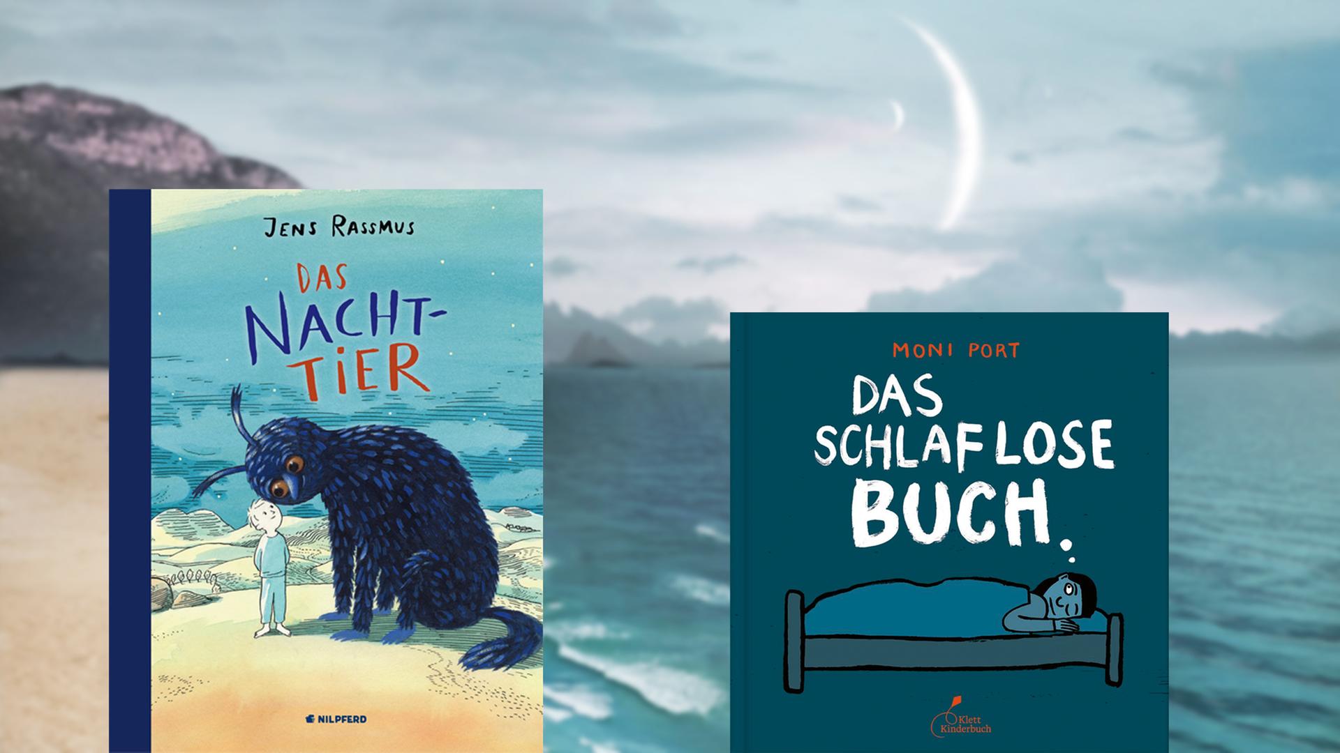 Buchcover: "Das Nacht-Tier" von Jens Rassmus und "Das schlaflose Buch" von Moni Port Buchcover: "Das Nacht-Tier" von Jens Rassmus und "Das schlaflose Buch" von Moni Port