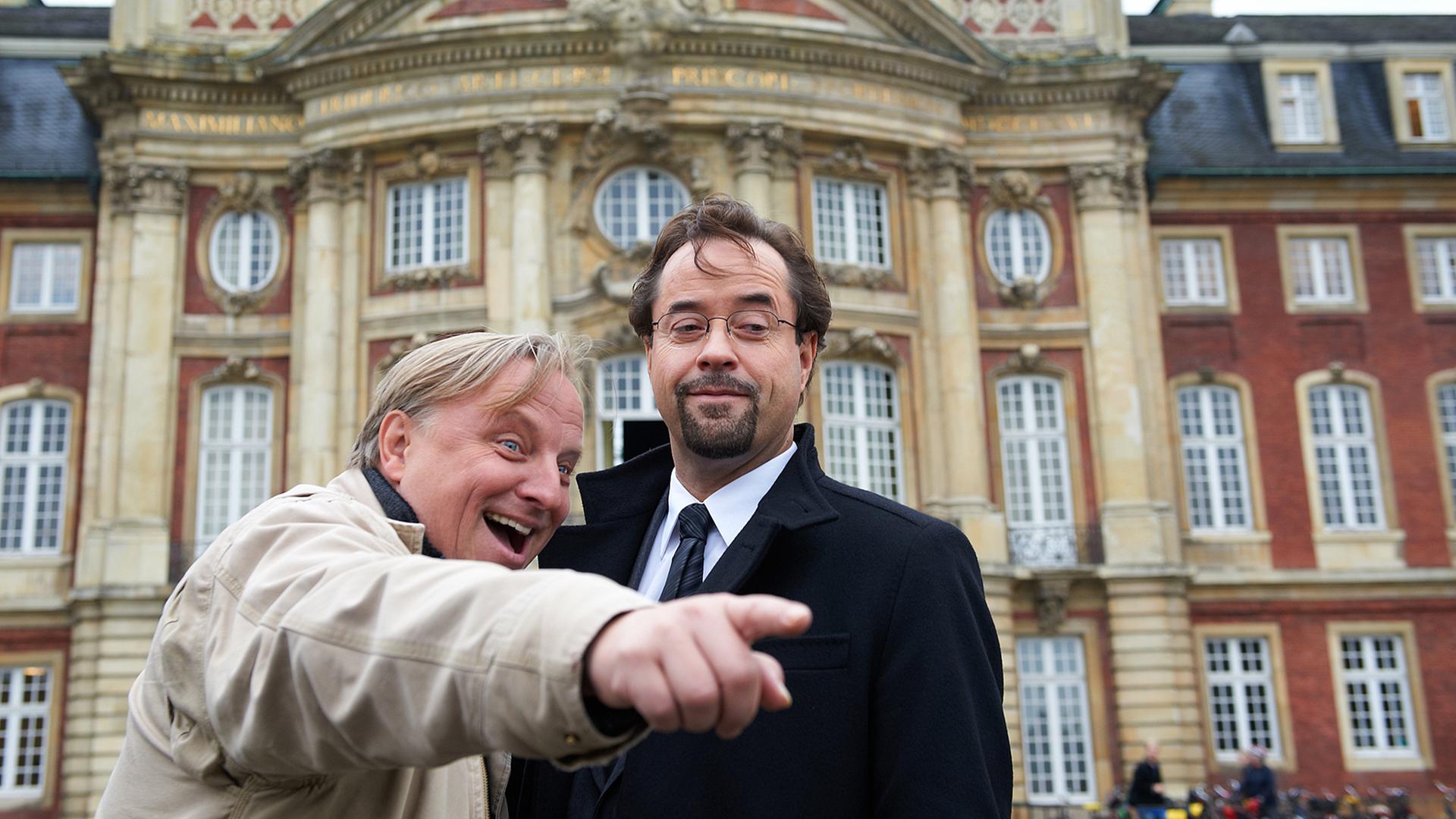 Die beiden Hauptdarsteller des "Tatort" Münster, Axel Prahl als Kommissar Thiel (l) und Jan Josef Liefers als Prof. Boerne Die beiden Hauptdarsteller des "Tatort" Münster, Axel Prahl als Kommissar Thiel (l) und Jan Josef Liefers als Prof. Boerne