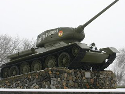 Ein sowjetischer Panzer steht in Tiraspol (Moldawien), der Hauptstadt der Region Transnistrien.