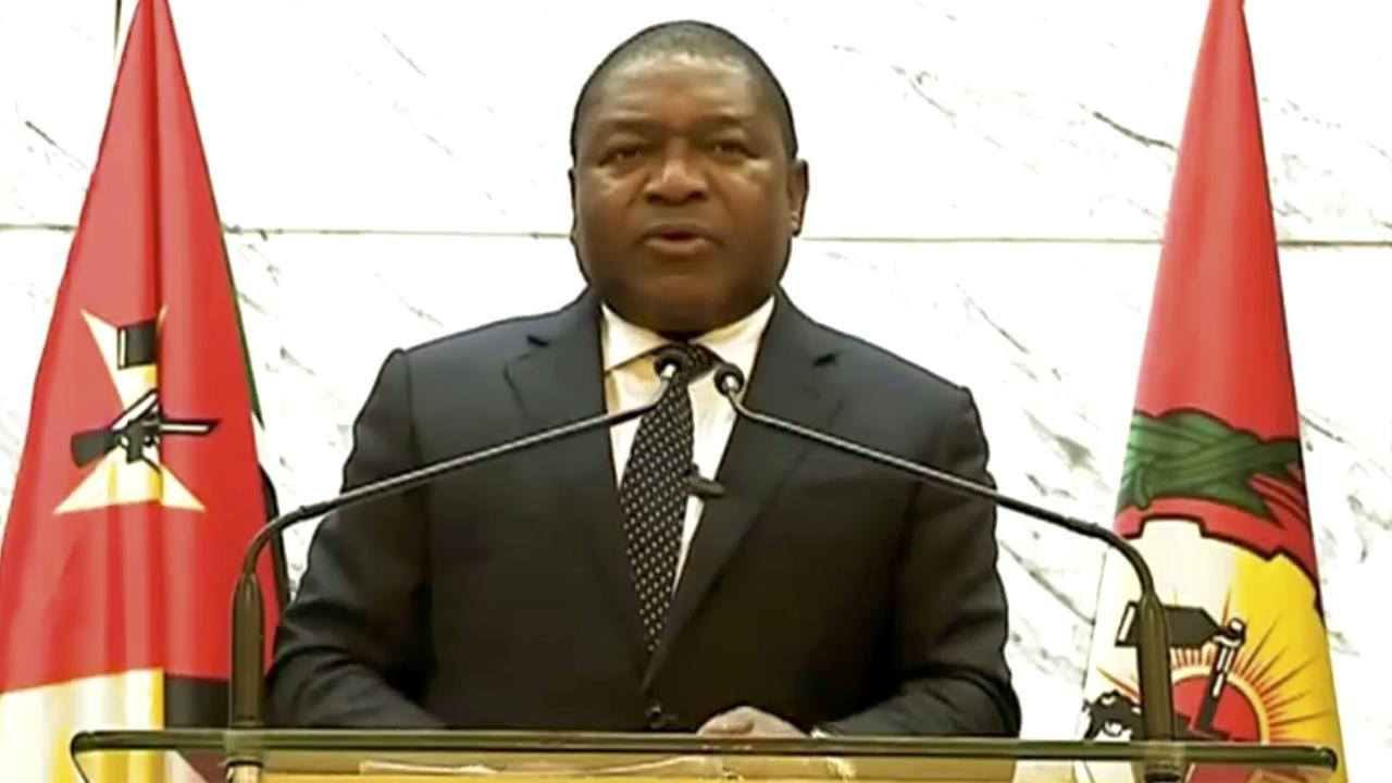 In this image made from UNTV video, Filipe Jacinto Nyusi, President of Mozambique, speaks in a pre-recorded message which was played during the 75th session of the United Nations General Assembly, Wednesday, Sept. 23, 2020, at UN headquarters. (UNTV via AP) In this image made from UNTV video, Filipe Jacinto Nyusi, President of Mozambique, speaks in a pre-recorded message which was played during the 75th session of the United Nations General Assembly, Wednesday, Sept. 23, 2020, at UN headquarters. (UNTV via AP)