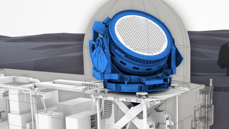 Sende- und Enpfangsantenne können mit Hilfe eines 3D-Positionierers in alle gewünschten Richtungen ausgerichtet werden. Quelle: DLR
Sende- und Enpfangsantenne können mit Hilfe eines 3D-Positionierers in alle gewünschten Richtungen ausgerichtet werden. Quelle: DLR