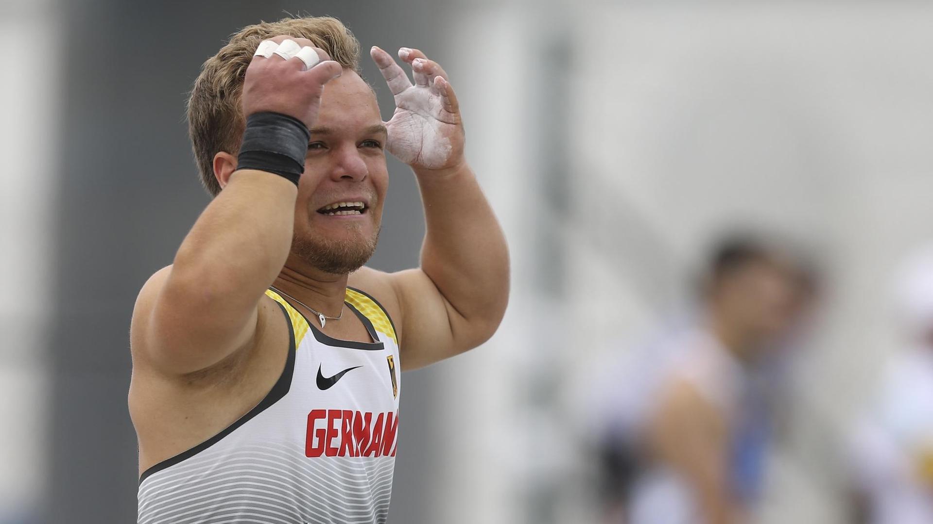 Kugelstoßer Niko Kappel freut sich über seine Leistung bei der Para-Weltmeisterschaft in Dubai