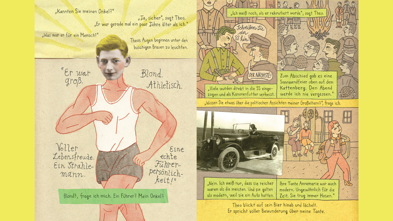 Zwei Buchseiten aus "Heimat" von Nora Krug (Collage) Zwei Buchseiten aus "Heimat" von Nora Krug (Collage)