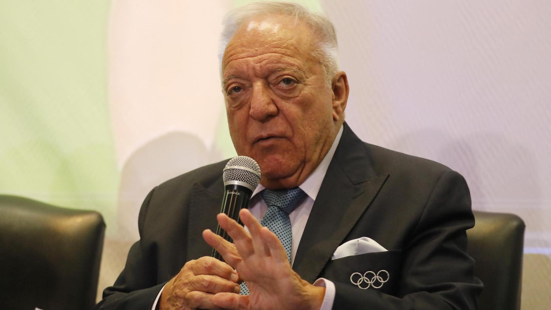 November 6, 2019, Lima, Peru: TAMAS AJAN, President of the International Weightlifting Federation gives a press conference to present the Weightlifting competition Grand Prix Lima 2019. Lima Peru PUBLICATIONxINxGERxSUIxAUTxONLY - ZUMA 20191106mdab195664 Copyright: xMarianaxBazox November 6, 2019, Lima, Peru: TAMAS AJAN, President of the International Weightlifting Federation gives a press conference to present the Weightlifting competition Grand Prix Lima 2019. Lima Peru PUBLICATIONxINxGERxSUIxAUTxONLY - ZUMA 20191106mdab195664 Copyright: xMarianaxBazox